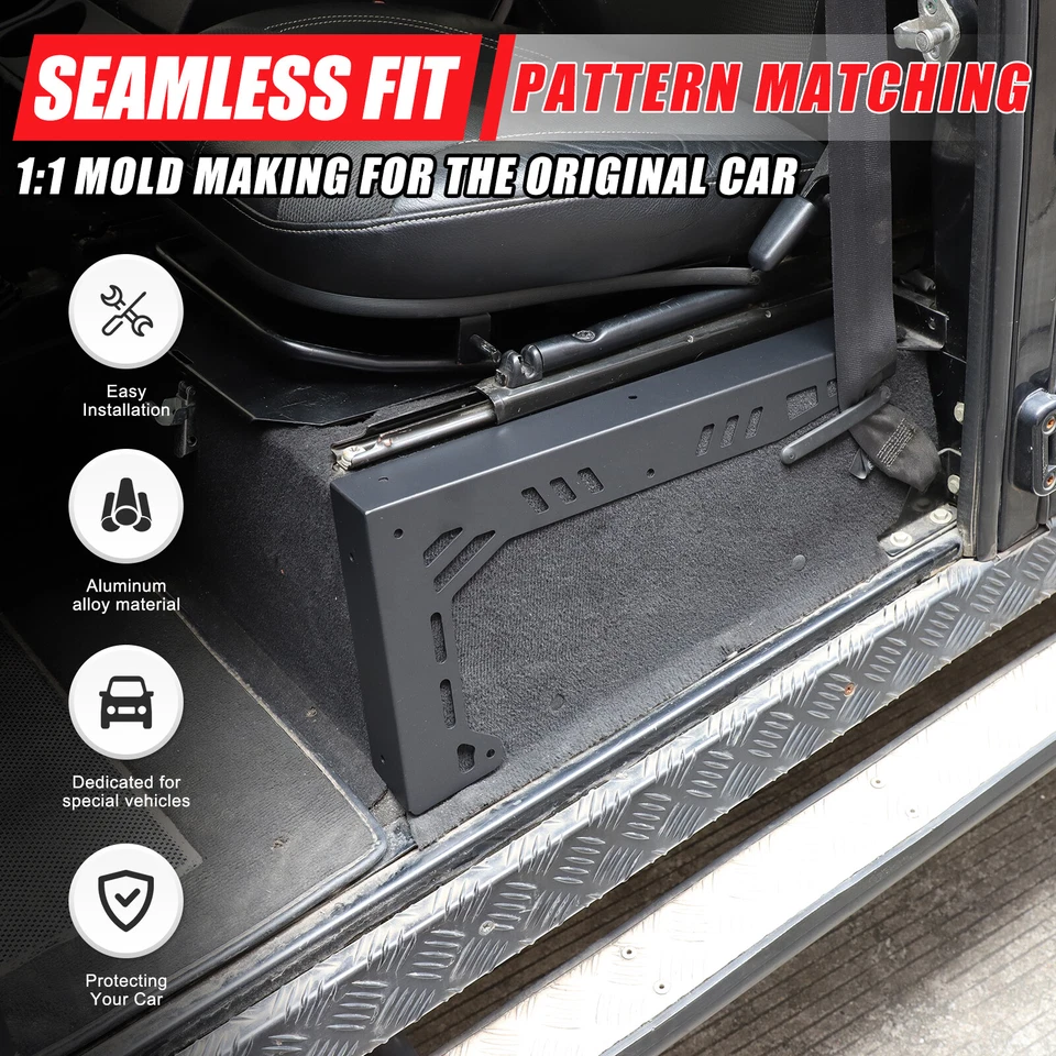 Protector de alfombrilla de esquina de caja de asiento negro para Land Rover Defender L316 04-18 EE. UU. Foto 3 de 4