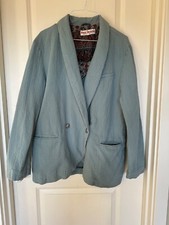 Free People Rowan Blazer Jacket Small Green One Button Textured Long Sleeve