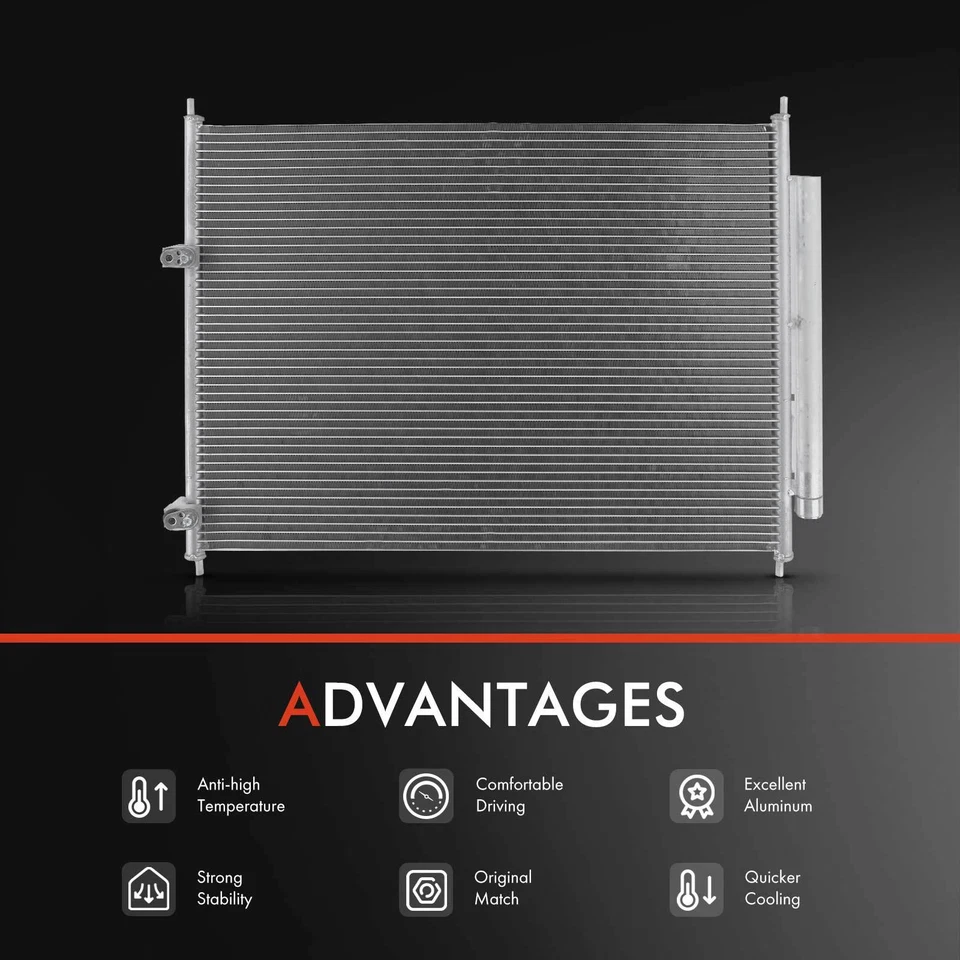 Kit de refrigeração de radiador e condensador CA para Honda Ridgeline 2006 2007 2008 V6 3.5L - Imagem 2 de 4