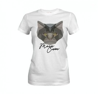 MAIN COON DAMEN T-SHIRT POLYGON Katze by SIVIWONDER