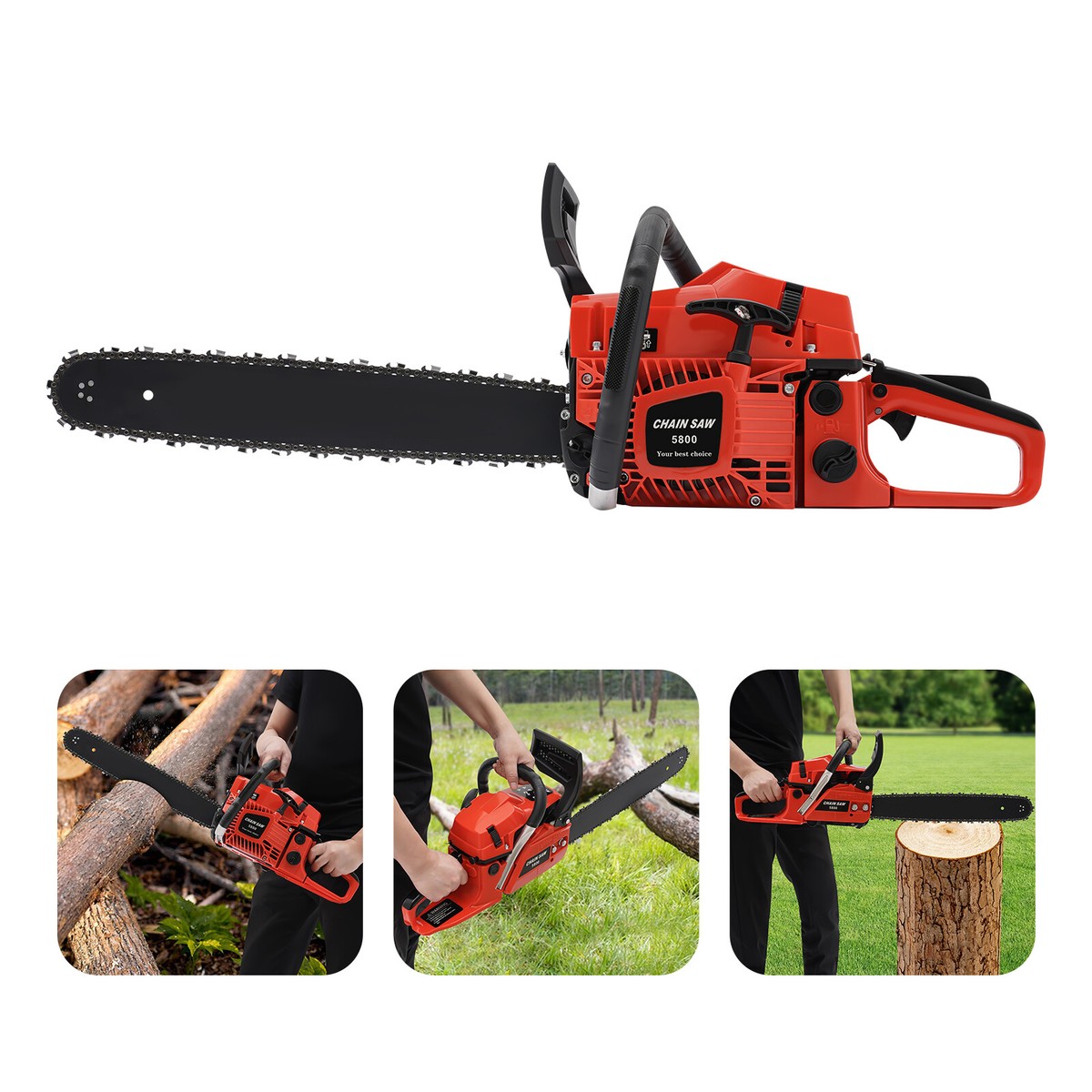 saya-handmade38 58CC 20inch Gas Chainsaw 2 Stroke Gasoline Powered Chain