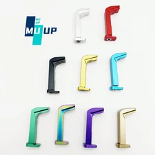 Extended Magazine Release for Gen 3  Glock 17  19 26 34 Aluminum Rainbow Gold Bl