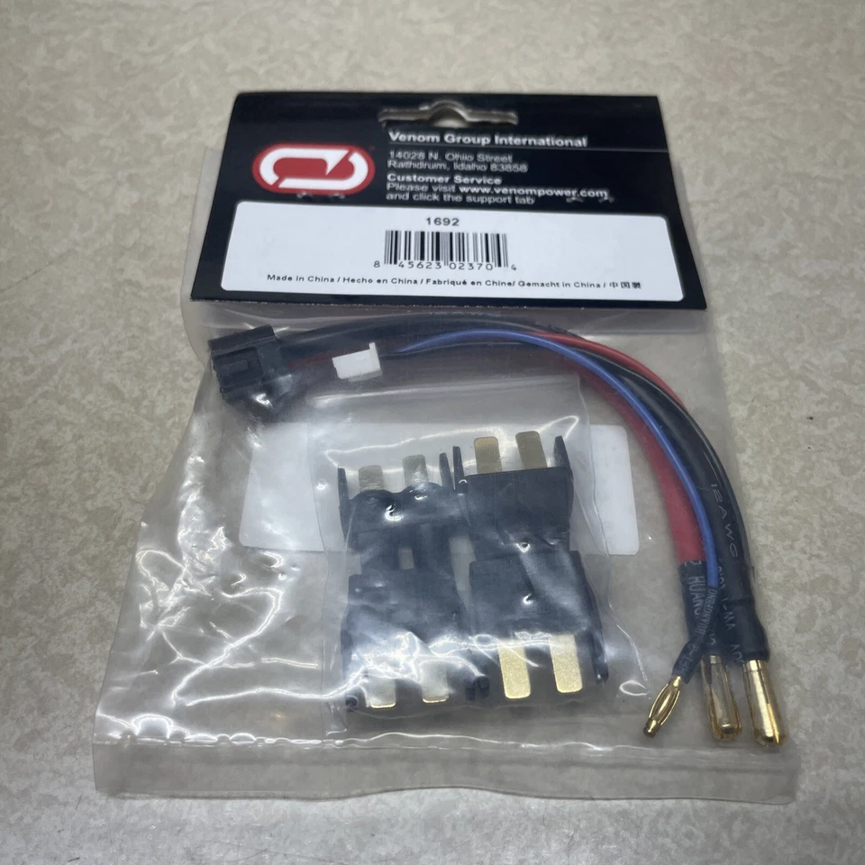 Venom 1692 - Enchufe bala de 4 mm para baterías 2S 7,4 V Lipo - Sistema de enchufe universal Foto 3 de 3