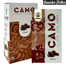 CAMO Self-Rolling Natural Leaf Wraps 125mm wraps - CHOCOLATE Flavor (Full Box)