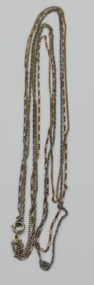 Dreifach Kette Tricolor 0,925 Sterlingsilber vergoldet und rotvergoldet - Bild 3 von 4