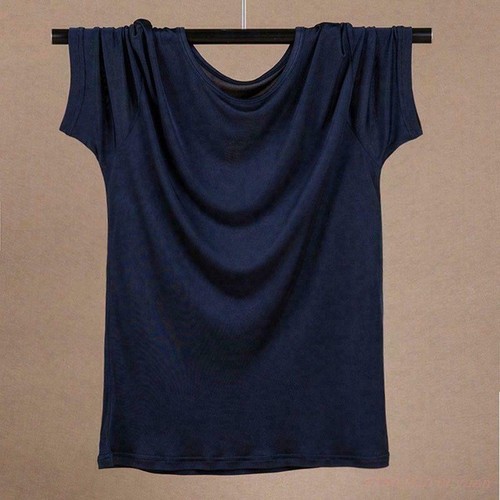 Hombres 100% Seda Cuello Redondo Camiseta Mangas Cortas Ocio Verano Delgada Prendas para el torso deportivo - Imagen 4 de 18