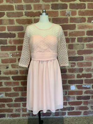 Caroline Morgan Ladies 16 Peach Dress Vintage Style Retro