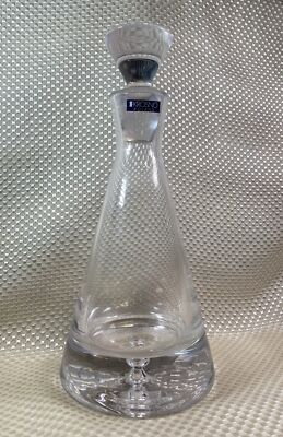 KROSNO POLAND Clear Crystal Pyramid Decanter W/ Stopper~ Heavy over 5LB~2 Avail