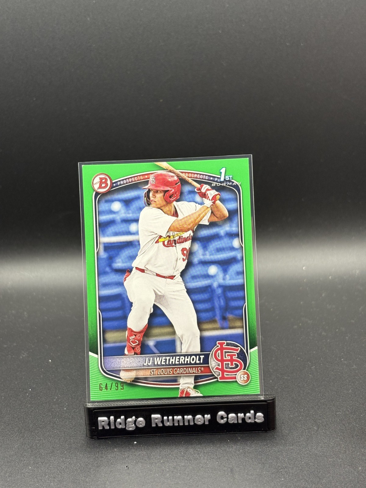 2025 Bowman JJ WETHERHOLT 1st Bowman True Green #/99 CARDINALS