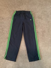 Boys M/L Green Gray Adidas Joggers Windbreaker Athletic Basketball Mesh Pants