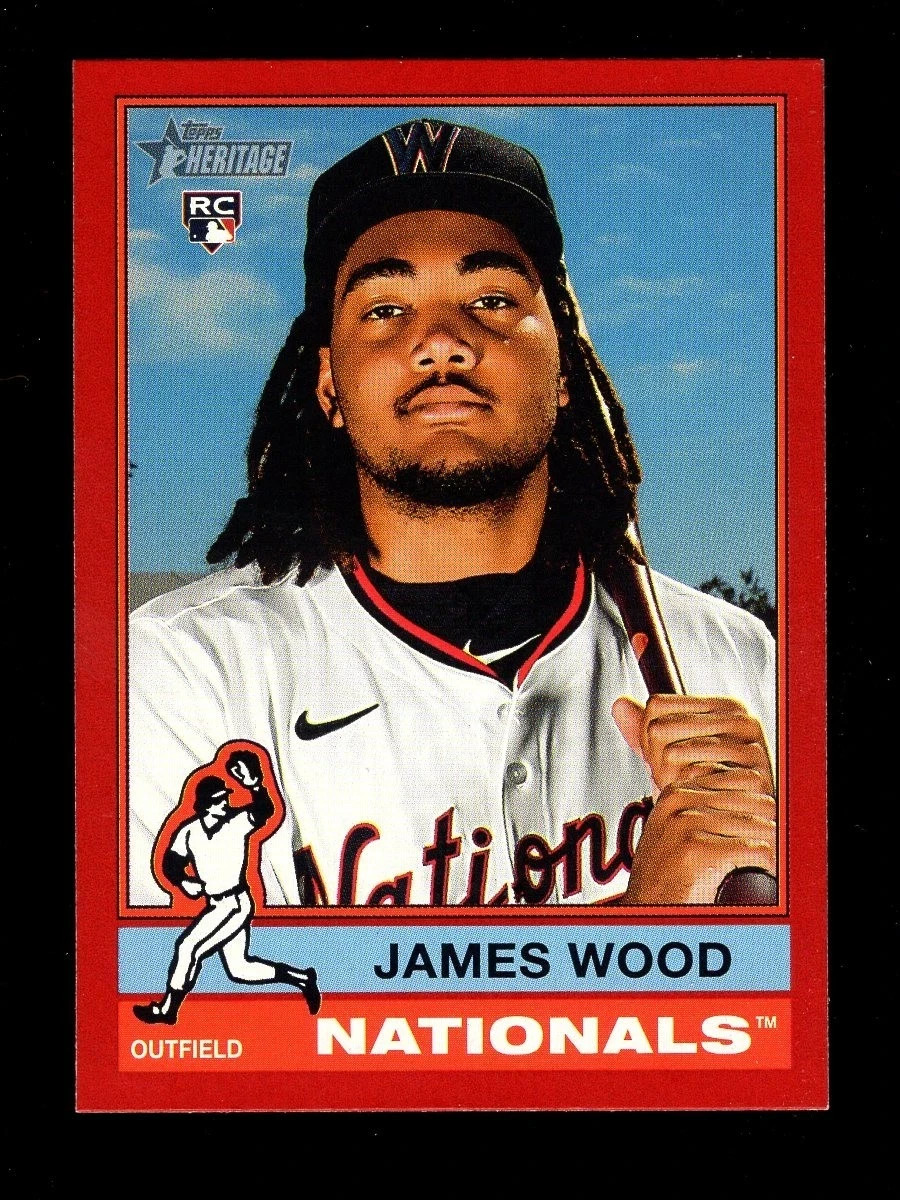 2025 Topps Heritage James Wood #231 Red Border Parallel Rookie RC NATIONALS