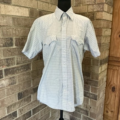 VINTAGE Dales Western Pearl Snap Shirt Womens Size M USA Plaid Short Sleeve #48E