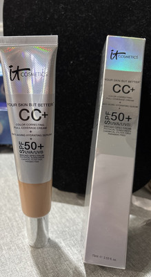 NIB It Cosmetics Your Skin But Better CC+ Full Coverage Cream SPF 50 1.08oz Tan