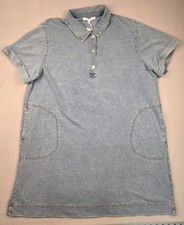 NWT Jane & Delaney Anthropologie Brand Blue Soft Shirt Dress Women 1X Pockets