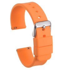 Silicone Watch Band 22mm Quick Release Soft Rubber Watch Strap, Orange
