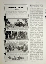 Original 1936 Vintage Trains Ad: Canadian Pacific-World Tours