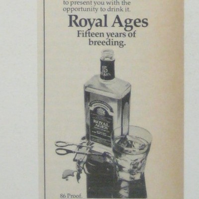 Royal Ages Fifteen Year Old Scotch Whisky 1971 Vintage Print Ad Cocktail Bar