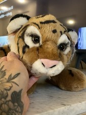 OOAK bengal tiger plush floppy bean filled cu...