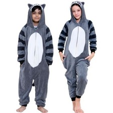 A2Z 4 Enfants Filles Garçons Raccoon Polaire Souple Enfants Pyjama Noël Pyjama