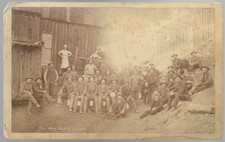 ca 1892 cabinet card-group of miners at Mary Murphy Mine-Cripple Creek Colorado