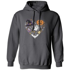 Cheerful Ghost And Pumpkin Halloween Design Unisex Hooded Sweatshirt