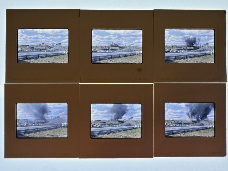 1970 Spanish GP Jarama F1 Original Kodachrome Slides Ickx Oliver Fire Lot