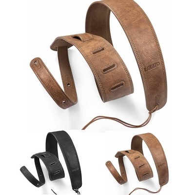 LEKATO Leather Guitar Bass Strap 2.5'' Wide Pad 41'' to 51'' Length Adjustable