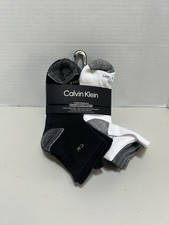 NEW 6-Pack Calvin Klein Men's Cushion Quarter Cut Socks Black/White One Size