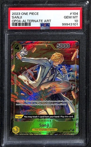 One Piece Sanji Alternate Art OP04-104 PSA 10