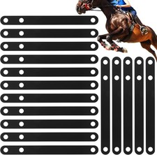 16 Pcs Black Rubber Spur Keeper Heel Straps Adjustable Single Ply Boot Straps...