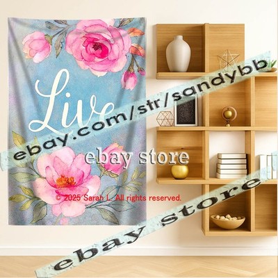 Fabric Tapestry Live Botanical Home Decor floral inspirational 39X59 in