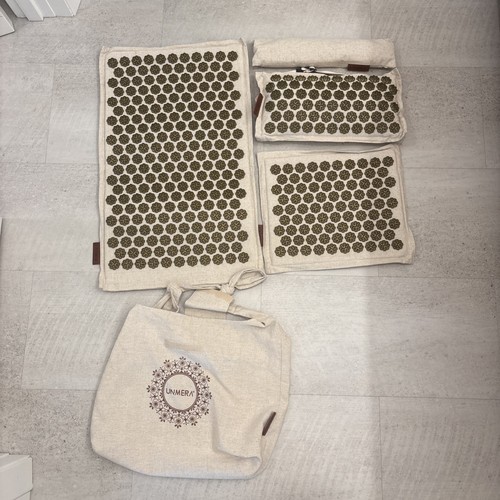 UNMERA Acupressure Mat and Pillow Set, Natural Premium Linen & Coconut Fiber
