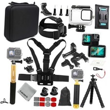 Accessory Kit with Waterproof Case for Go Pro Hero 13 12 11 10 9 Black.