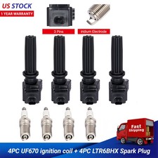 4Pcs  Ignition Coils & Spark plugs For 2013-2017 Jaguar XF 2.0L L4 UF678