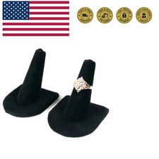 2 Black Velvet Ring Finger Jewelry Holder Showcase Display Stands