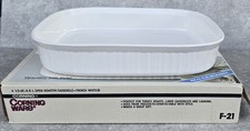 NEW Vtg Corning Ware 4.5 Ltr French White F-21-B Open Lasagna Pan Casserole Dish
