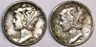 (2) Mercury Dimes - 1936P(Extra Fine) 1943D(Extra Fine) - #1619ED