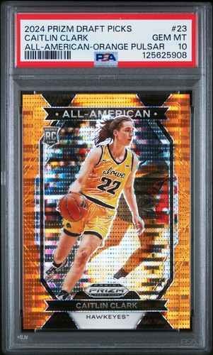 Caitlin Clark [Orange Pulsar] #23 2024 Panini Prizm Draft Picks All-American card