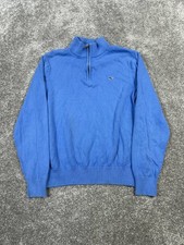 Vineyard Vines Sweater Mens Small Blue Cotton Golf Knit Quarter Zip 
