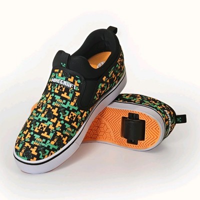 Heelys x Minecraft J3T FX Slip-On Skate Shoes Men s 10 Creeper TNT HES10529 VGC