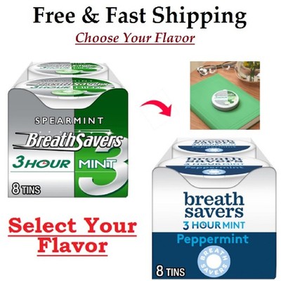 (8 Count)BREATH SAVERS Sugar Free Breath Mints Tins, 1.27 oz(Select Your Flavor)