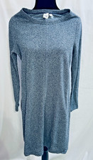 NWOT WOMENS GAP DENIM BLUE A-LINE LONG SLEEVE SWEATER DRESS | SIZE X-SMALL