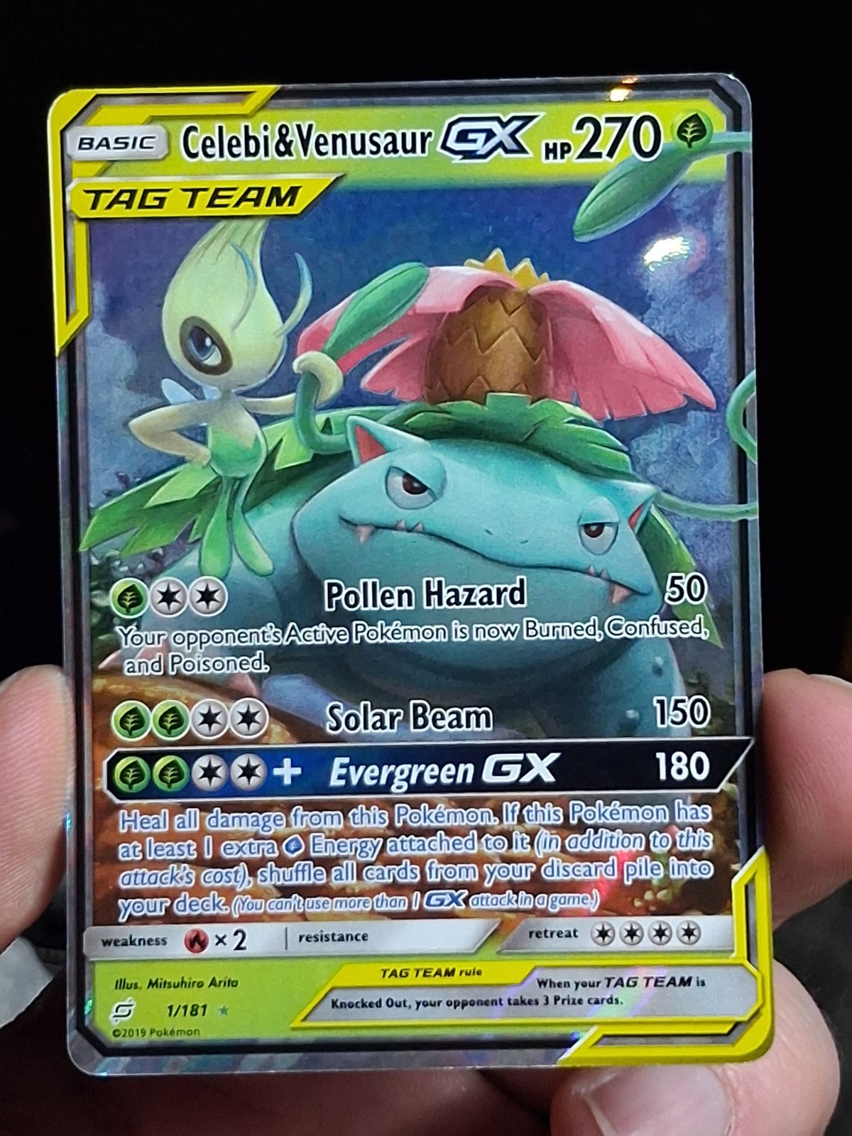 Celebi & Venusaur GX 1/181 Sm-Team Up Holo
