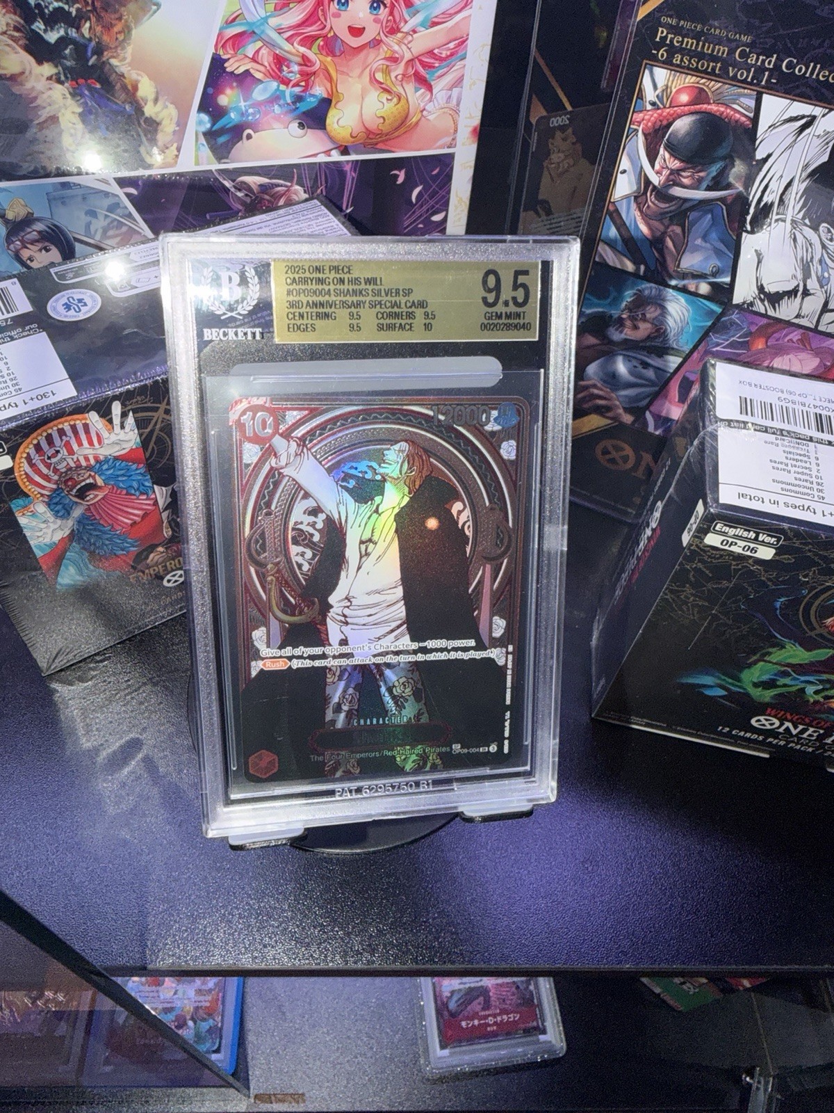 Bandai One Piece CCG 2025 Shanks OP09-004 Silver SP Special Art Foil BGS 9.5