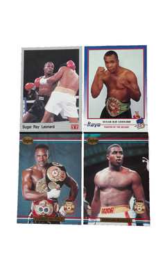 1991 Various Brands Lot 4 Sugar Ray Leonard x2 Evander Holyfield & Ruddock