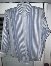 Huntington Blue White Stripe Long Sleeve Shirt Medium USA Made