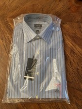 Arrow Men  s Dress Shirt Size 15 32/33 New Blue Stripe