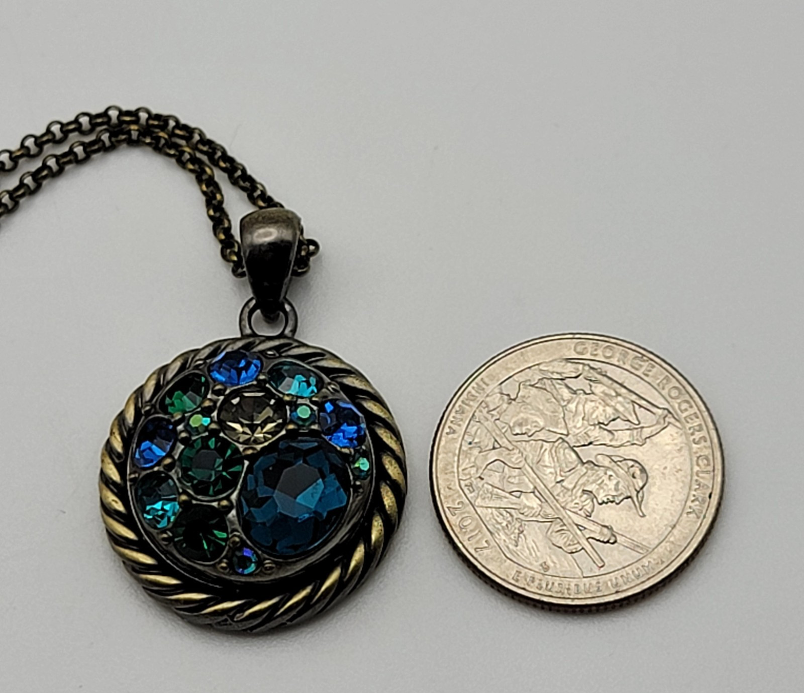 Ginger Snaps Multicolor Crystal Circle Pendant Ne… - image 9