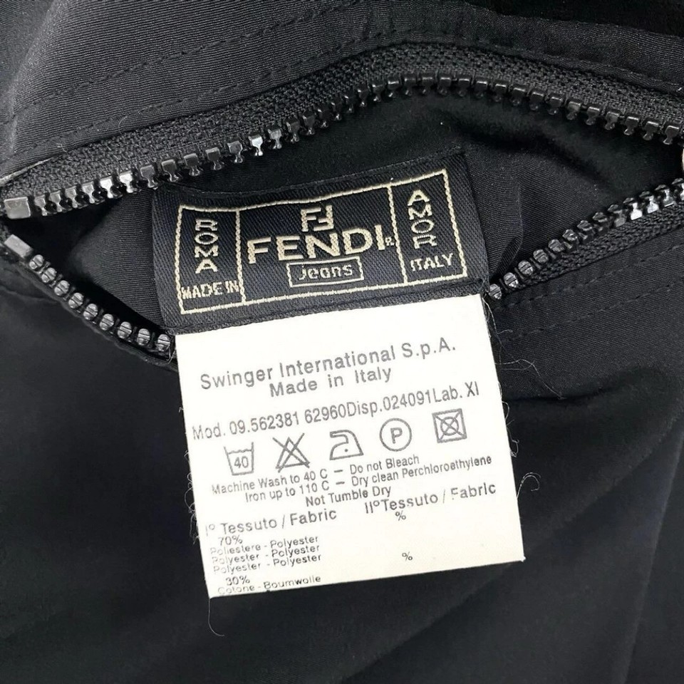 Pattern Fendy Fendi Jeans Reversible Coat Leopard Pattern Polyester Cotton Brown Size ...