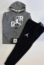 Air Jordan Boy  s Gray/Black 2 Piece Hoodie  Pant Set Size 4T Brand New   
